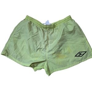 Vtg Hobie Mens XL Neon Yellow Nylon Swim Trunks Retro Surf Shorts 90s RN 61222